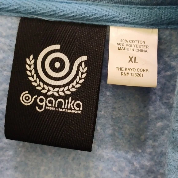 Organika Vintage Blue Skate Boarding Hoodie Lion on Back XL - Picture 7 of 7